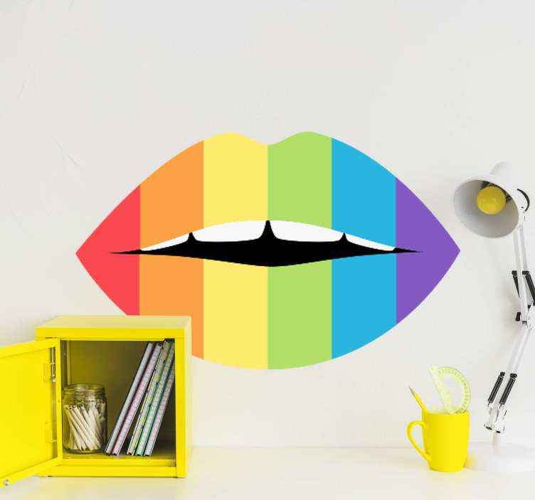 Vinilo para portátiles Labios multicolores - TenVinilo