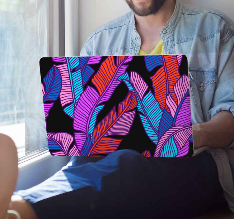 Vinilo para portátiles Diseño original de patrón de flora llamati - TenVinilo