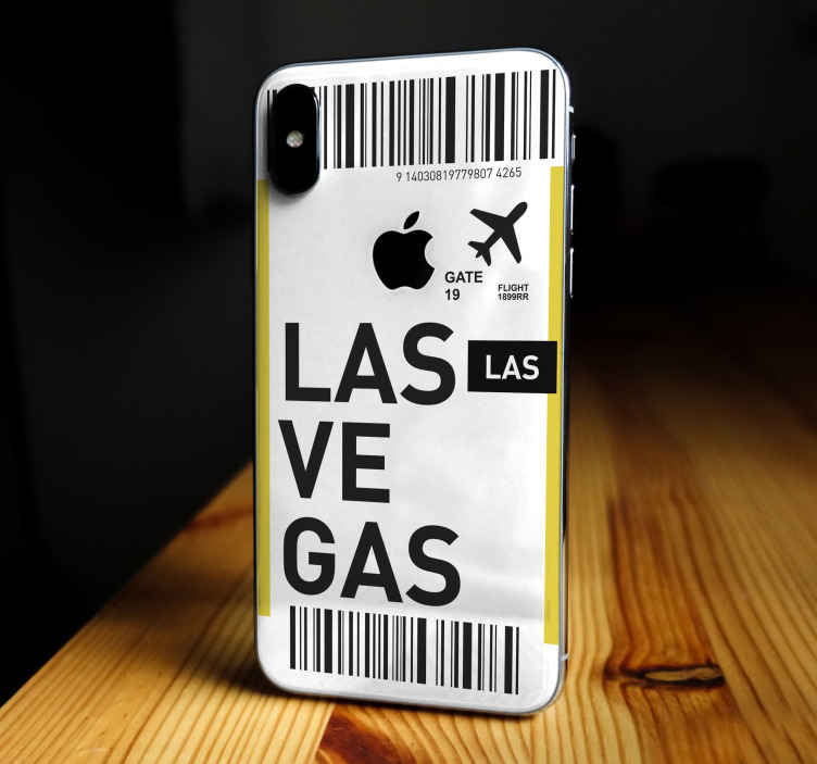 Sticker iPhone Boleto de avion a las vegas - TenVinilo