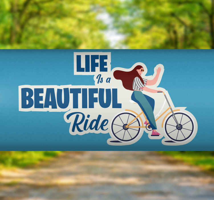 Vinilo bici La vida es un hermoso paseo - TenVinilo