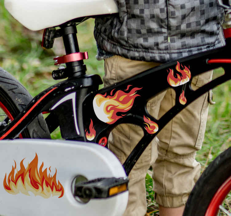Vinilo bici Imagen de ilustración de fuego salvaje - TenVinilo