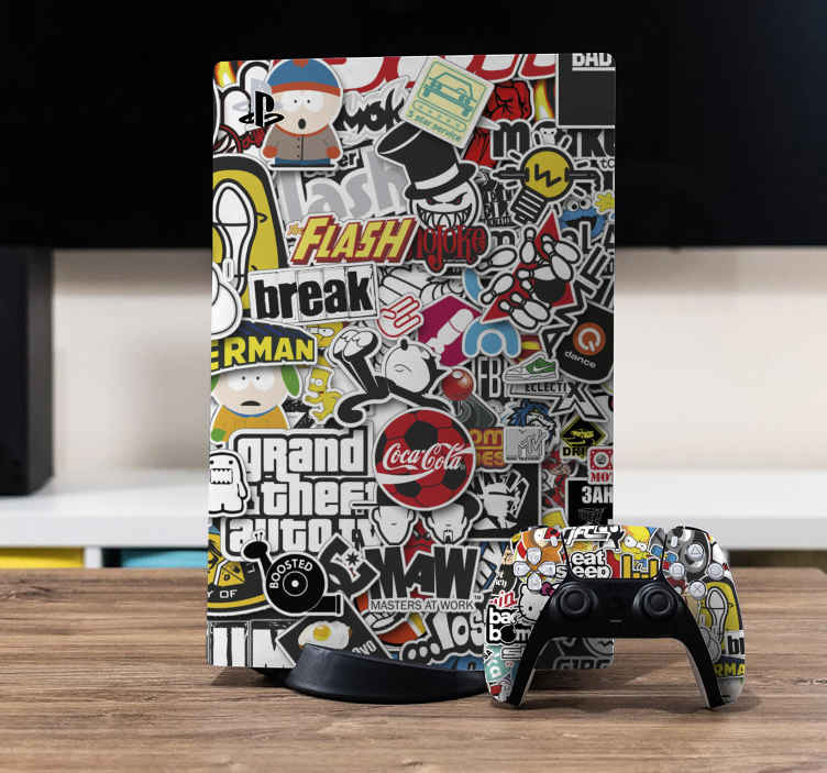 Vinilo original sticker bomb ps4 - TenVinilo