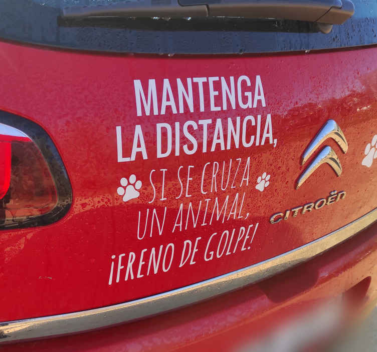 Sticker para autos distancia animales - TenVinilo