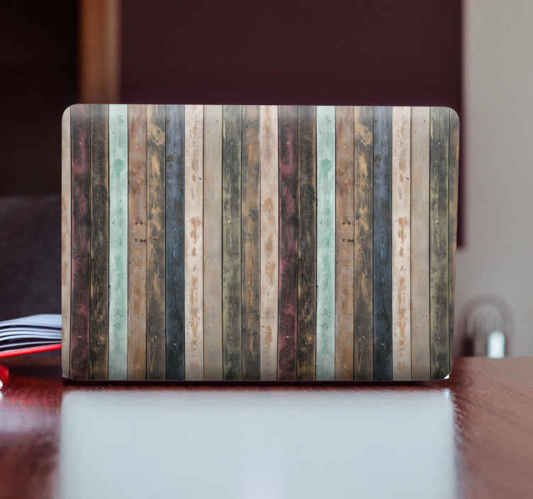 Vinilo para portátiles Tablones verticales pintados de colores - TenVinilo