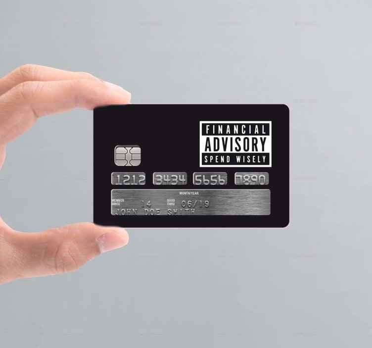 Sticker para tarjeta advertencia gasta con prudencia - TenVinilo