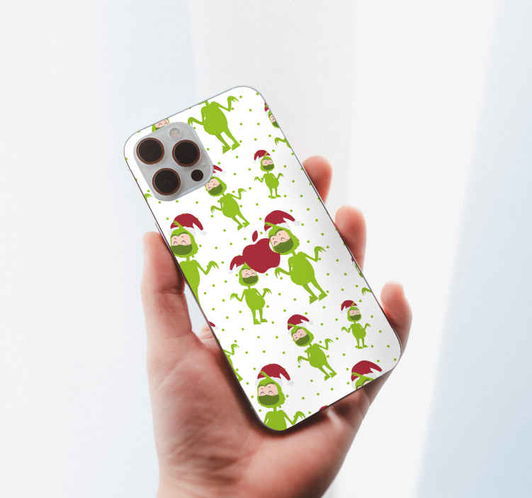 Sticker iPhone Feliz navidad con cara de mascara - TenVinilo