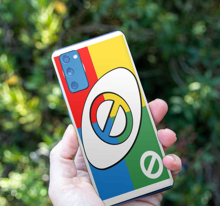 Sticker para Samsung Tarjeta stop uno multicolor con cuatro parte - TenVinilo
