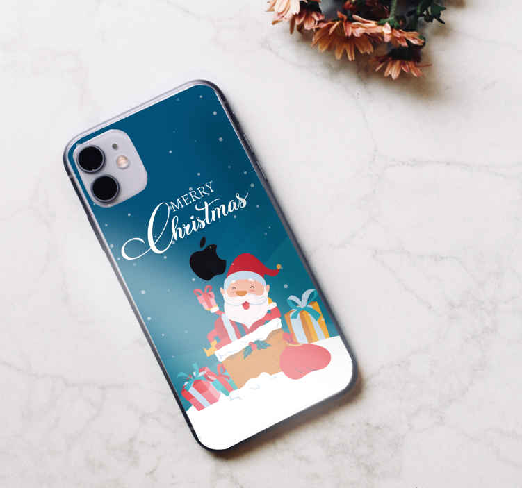 Sticker iPhone Tenemos una feliz navidad con santa claus - TenVinilo
