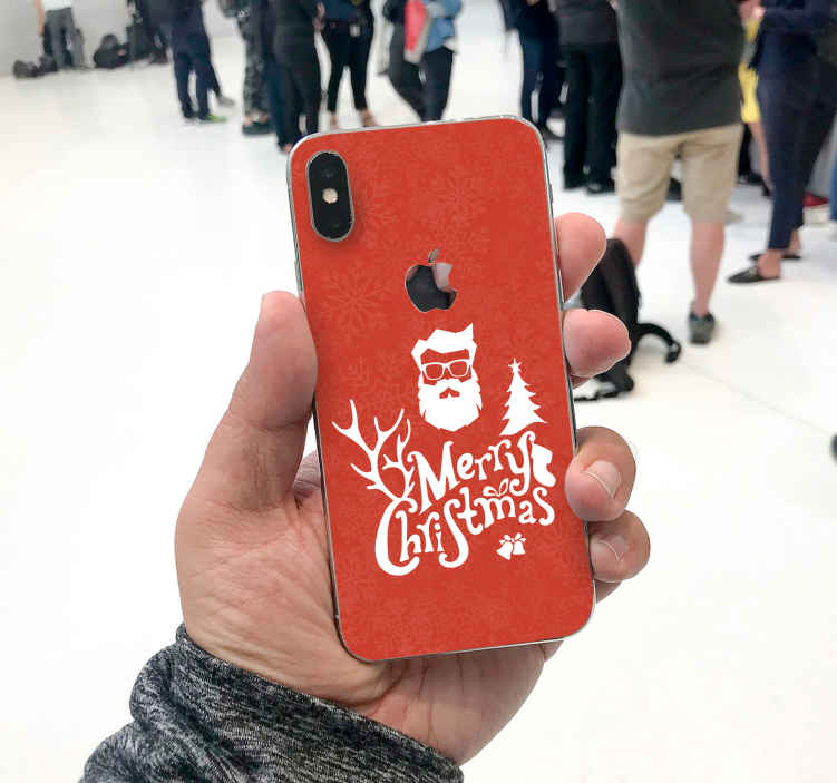 vinilo de vinilo para iphone de feliz navidad hipster - TenVinilo