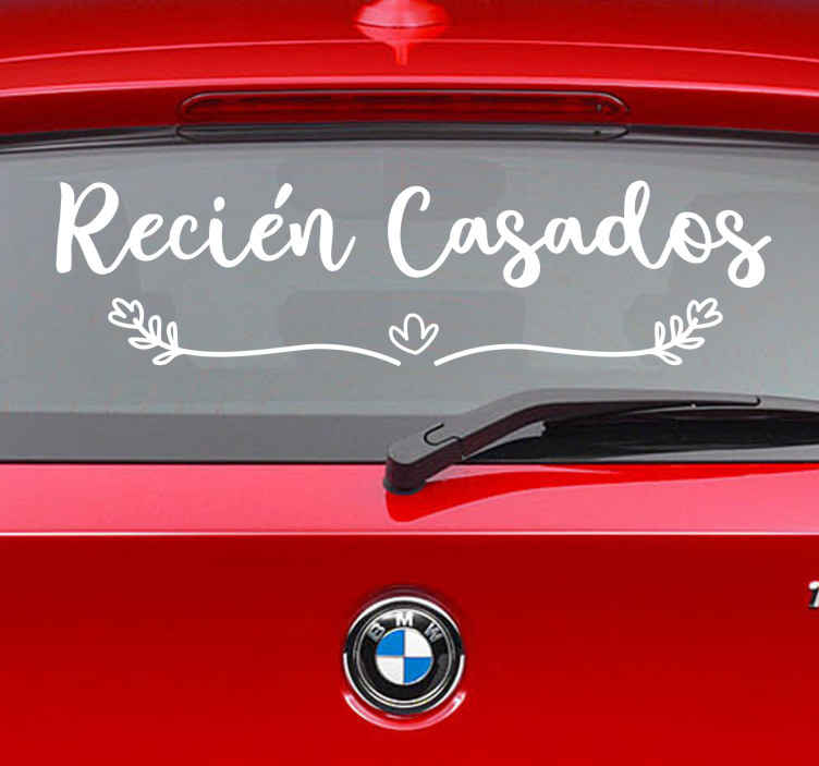 Pegatina para coche Recién casados - TenVinilo