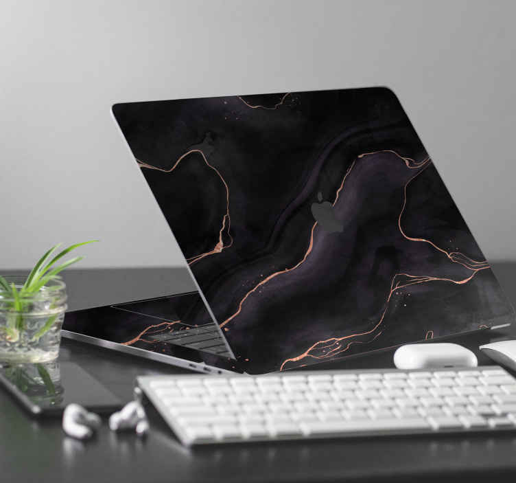 Pegatina para notebook mármol negro - TenVinilo