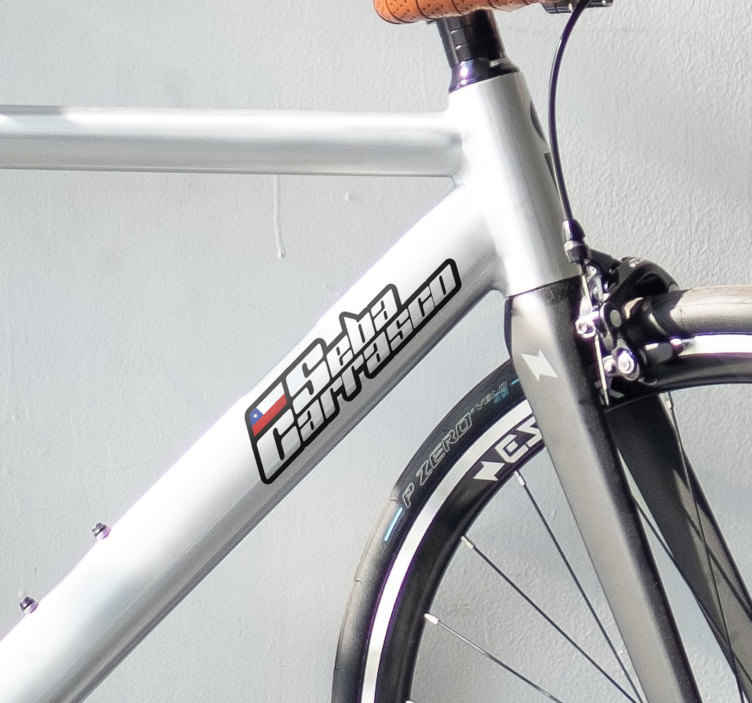 Pegatina para bicicleta nombre graffiti - TenVinilo