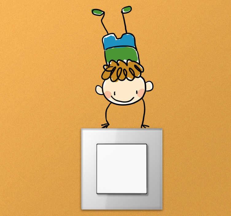 Vinilo interruptor niño piruetas - TenVinilo