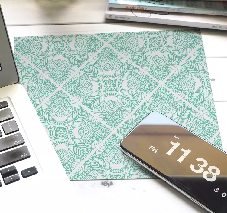 Alfombrilla ratón ornamental azulejo paisley - TenVinilo