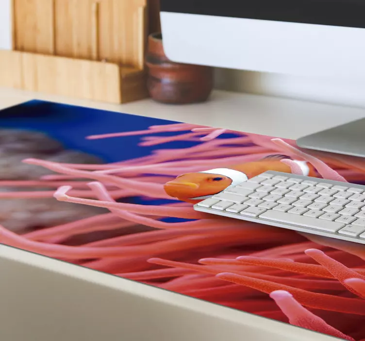 Alfombrilla gaming imagen coral y pez payaso - TenVinilo