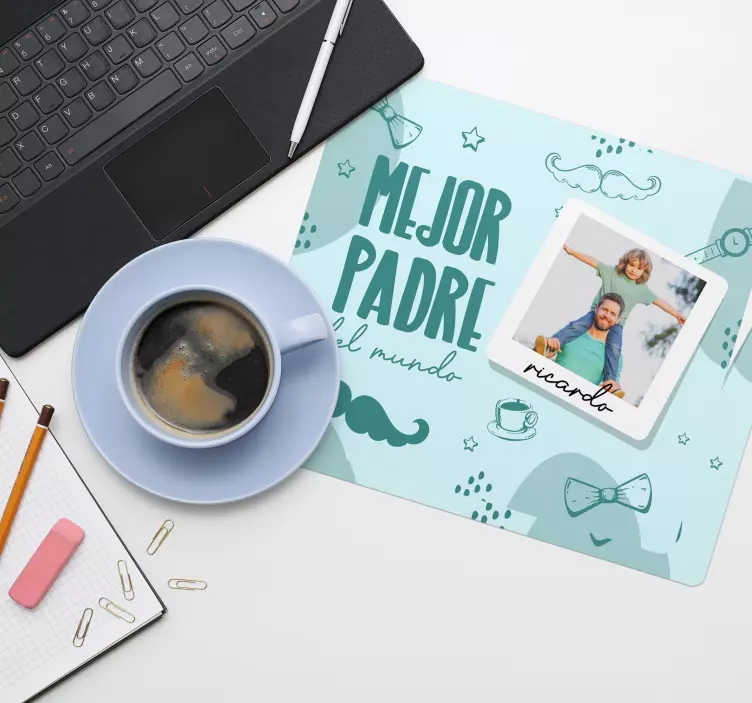 Alfombrilla de ratón personalizable mejor padre - TenVinilo