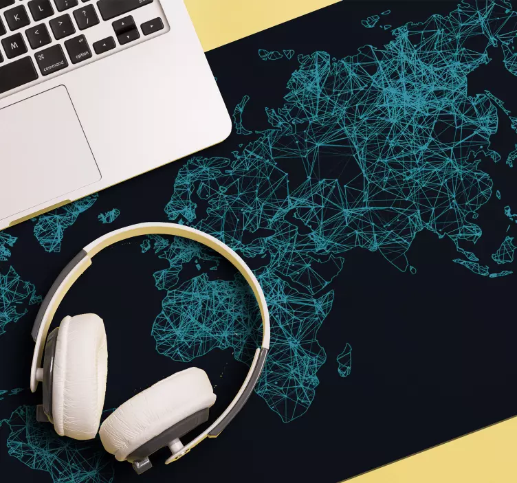 Alfombrilla ratón XXL mapamundi interconectado - TenVinilo