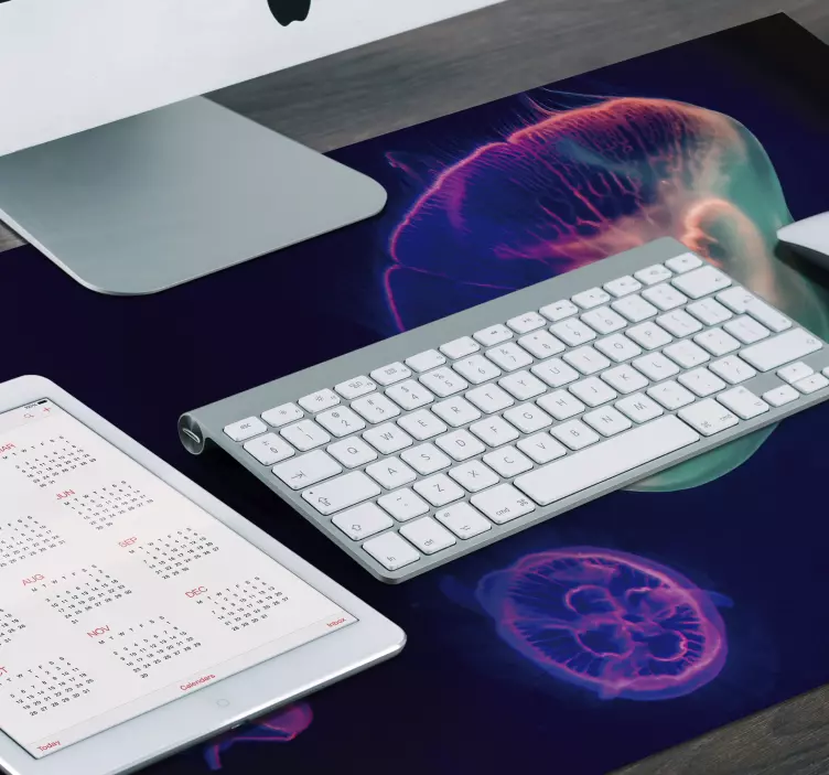 Alfombrilla gaming XXL medusas multicolores - TenVinilo