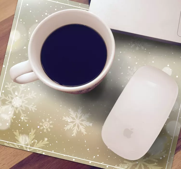 Mouse pad navidad fondo de copo de nieve - TenVinilo