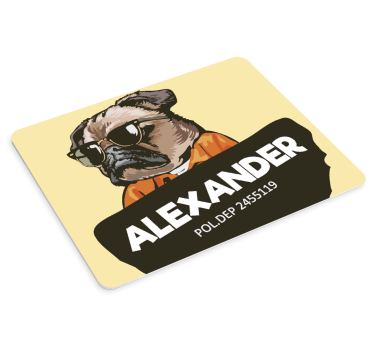 Mouse pad personalizable retrato de perro genial - TenVinilo