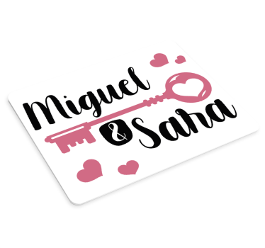 Mouse pad personalizable historia de amor clave - TenVinilo