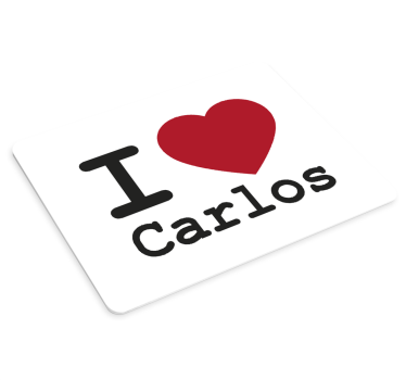 Mouse pad personalizable te quiero carlos - TenVinilo