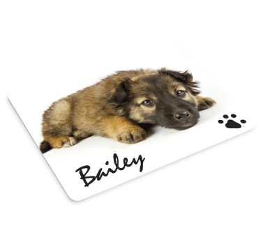 Alfombrilla ratón perrito con foto y nombre - TenVinilo