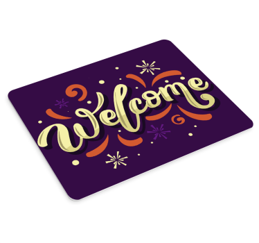 Mouse pad personalizable texto estiloso de bienvenida - TenVinilo
