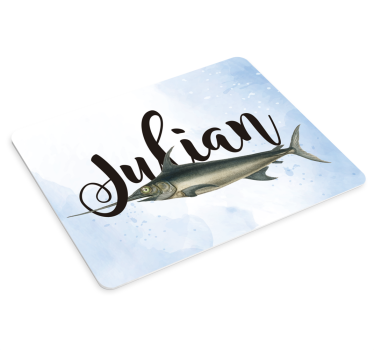 Mouse pad personalizable con nombre de pez - TenVinilo
