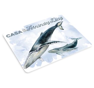 Alfombrilla de ratón familia ballenas personalizable - TenVinilo
