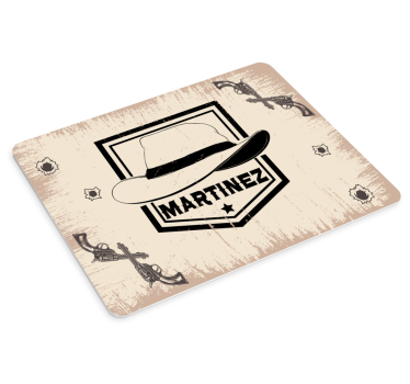 Mouse pad personalizable sombrero estilo vaquero - TenVinilo