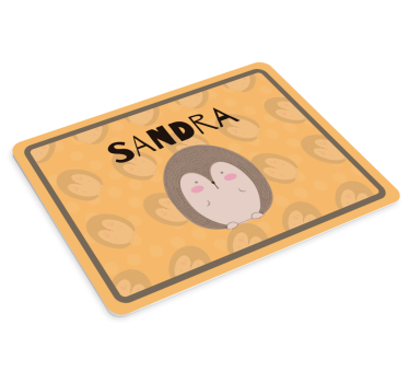 Mouse pad personalizable con arte de erizo adorable - TenVinilo