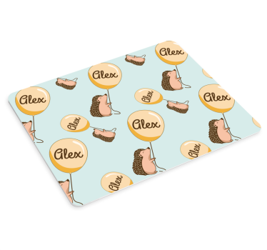 Mouse pad personalizable erizo con globos - TenVinilo