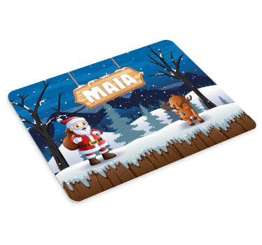 Mouse pad navidad santa con renos - TenVinilo