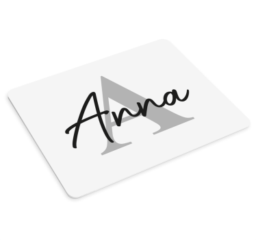 Alfombrilla para raton con nombre Gran inicial y nombre - TenVinilo
