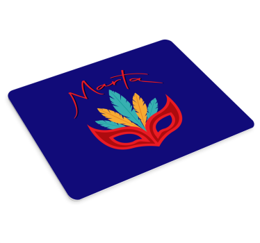 Mouse pad personalizable máscara de plumas coloridas - TenVinilo