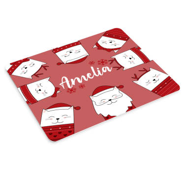 Mouse pad navidad caritas de gatos adorables - TenVinilo