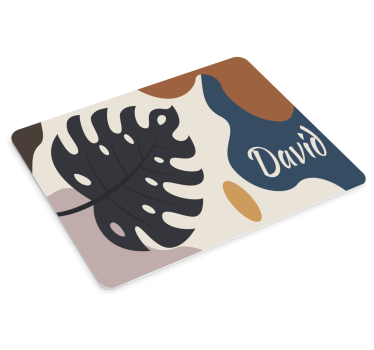 Mouse pad personalizable con motivo de hojas - TenVinilo