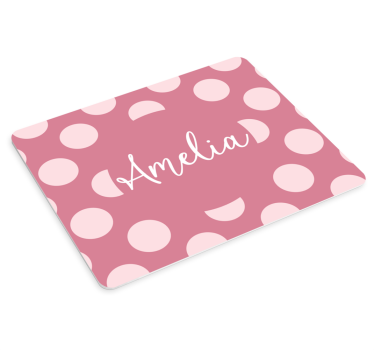 Mouse pad personalizable lunares rosas personalizados - TenVinilo
