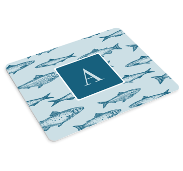 Mouse pad personalizable motivo de peces artísticos - TenVinilo