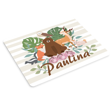 Mouse pad personalizable composición de animales lindos - TenVinilo