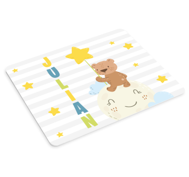 Mouse pad personalizable oso sosteniendo estrella - TenVinilo