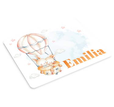 Mouse pad personalizable globo aerostático de conejo - TenVinilo