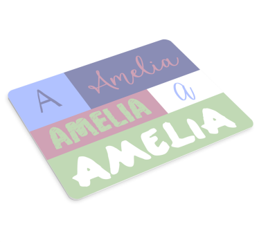 Mouse pad personalizable arreglo de nombres colorido - TenVinilo