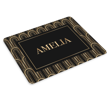 Mouse pad personalizable nombre elegante dorado - TenVinilo
