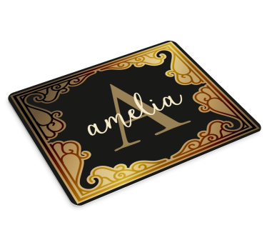 Mouse pad personalizable diseño de monograma elegante - TenVinilo