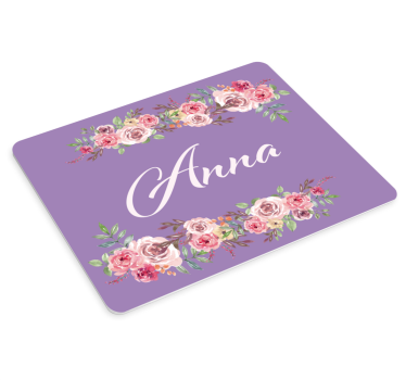 Mouse pad personalizable acento floral personalizado - TenVinilo