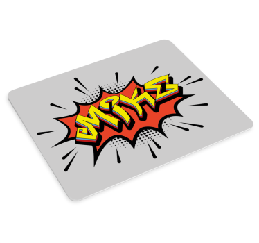 Mouse pad personalizable nombre estilo cómic - TenVinilo