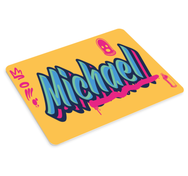 Mouse pad personalizable diseño de nombre colorido - TenVinilo