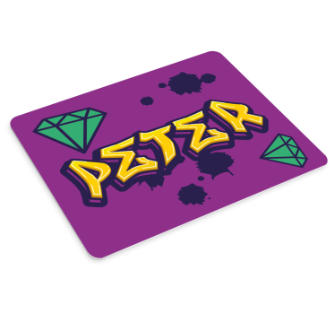 Mouse pad personalizable arte de nombre estiloso - TenVinilo